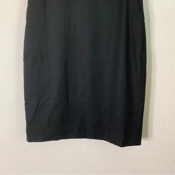 J.Crew Black Scoopneck resume dress in stretch linen blend 4 NWT - Picture 2 of 10